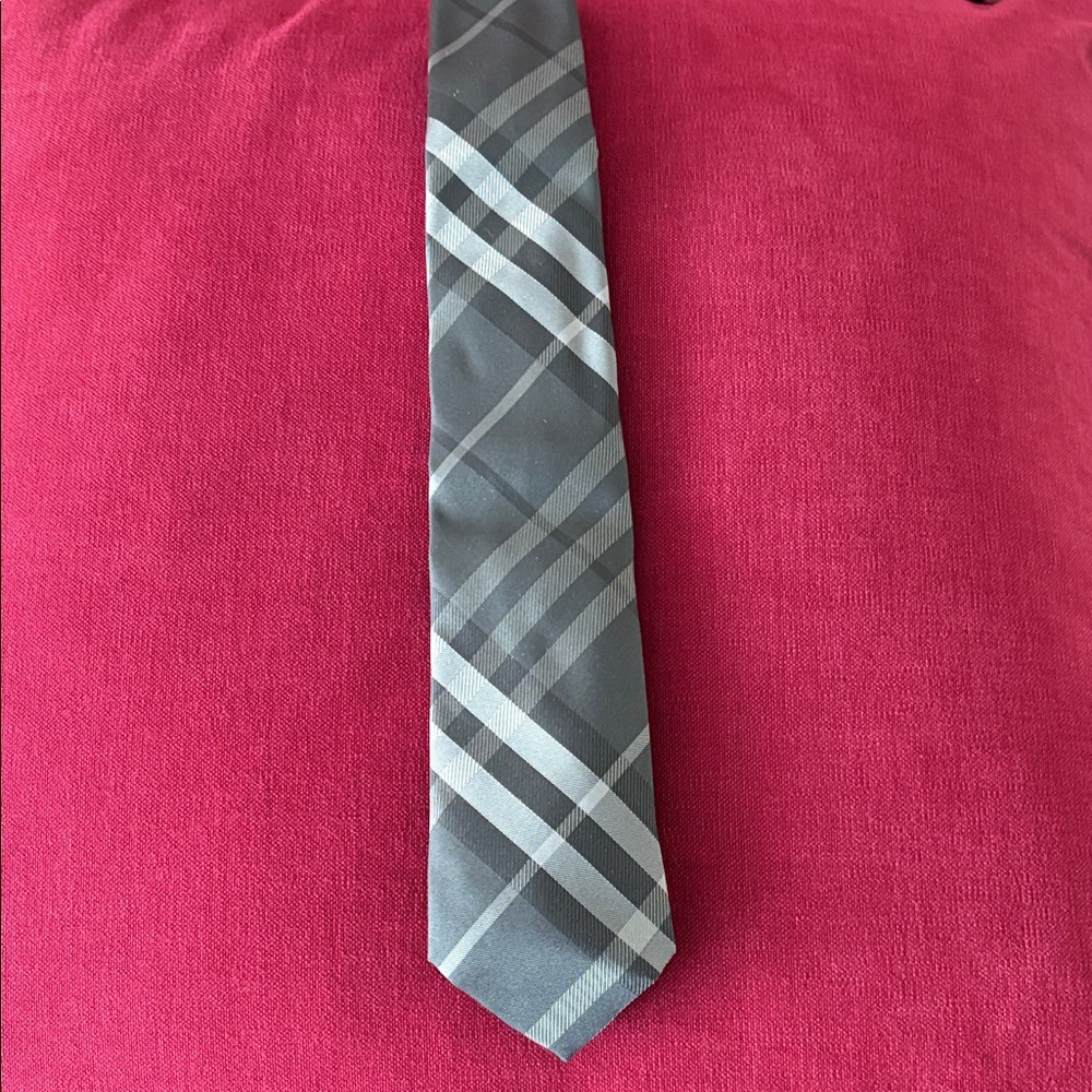 Burberry Charcoal Checkered Men's Tie